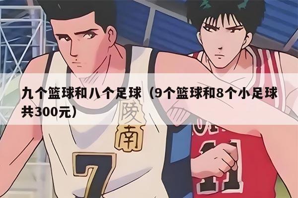 九個(gè)籃球和八個(gè)足球（9個(gè)籃球和8個(gè)小足球共300元）